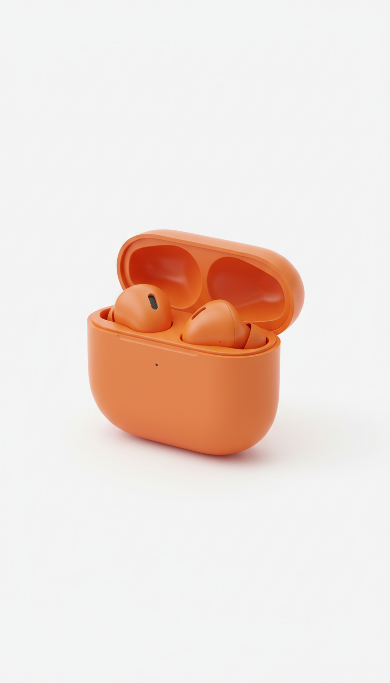 Wireless Earbuds with Signal Orange Case
