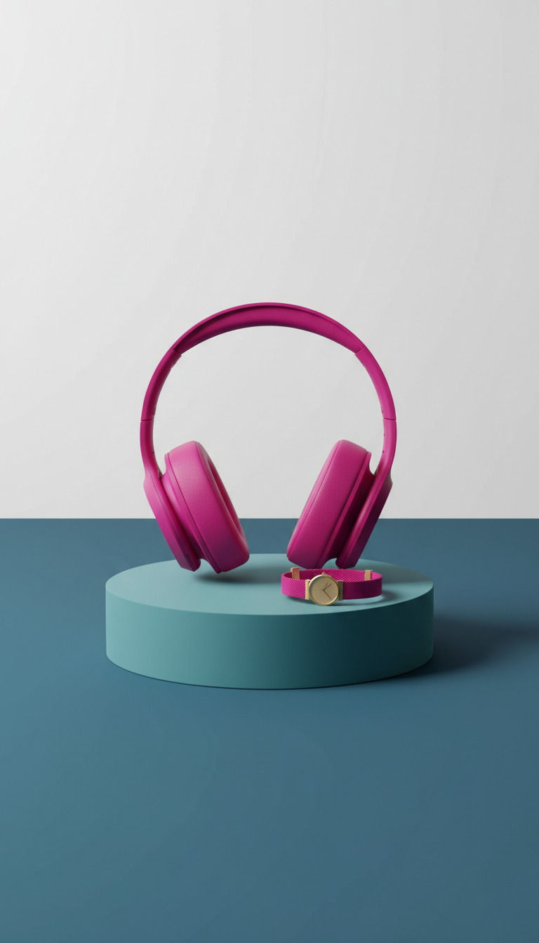 Magenta Wireless Headphones with Cushioned Earcups